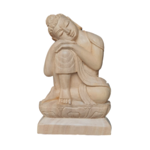 Buddha Statue Thinking Mudra (Showpiece, Home Decoration, Gifting Items, Wooden Handmade)