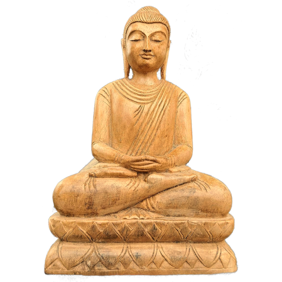 Buddha Statue Meditation Mudra (Showpiece, Home Decoration, Gifting Items, Wooden Handmade)