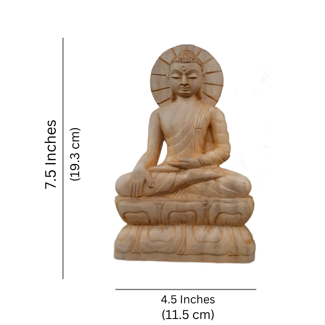 Buddha Statue Bhumisparsha Mudra (Showpiece, Home Decoration, Gifting Items, Wooden Handmade) - Image 2